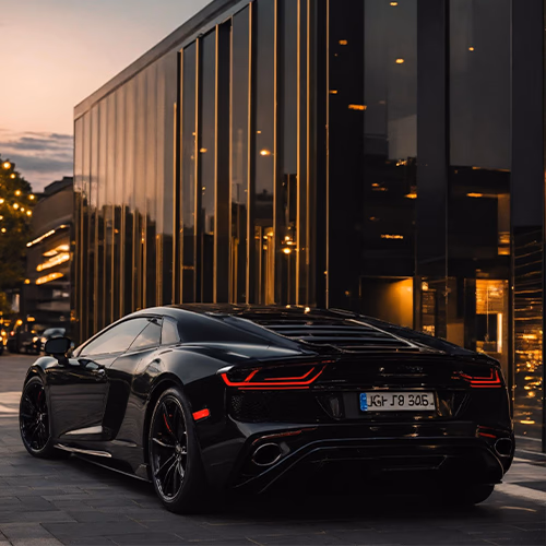 Luxury car at night